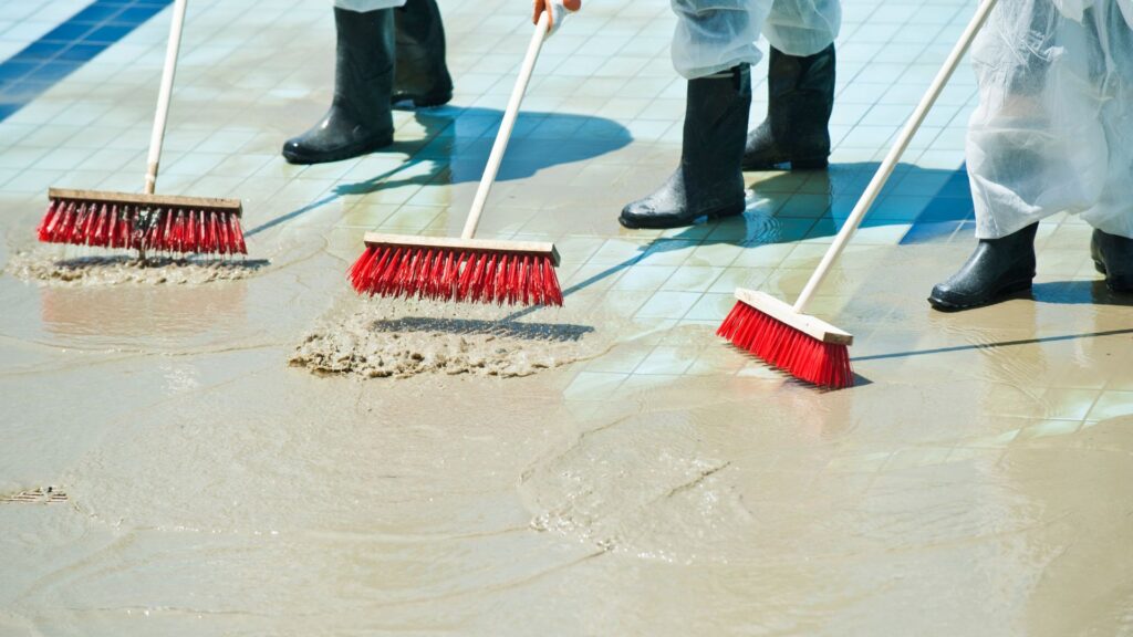 cleaning after draining